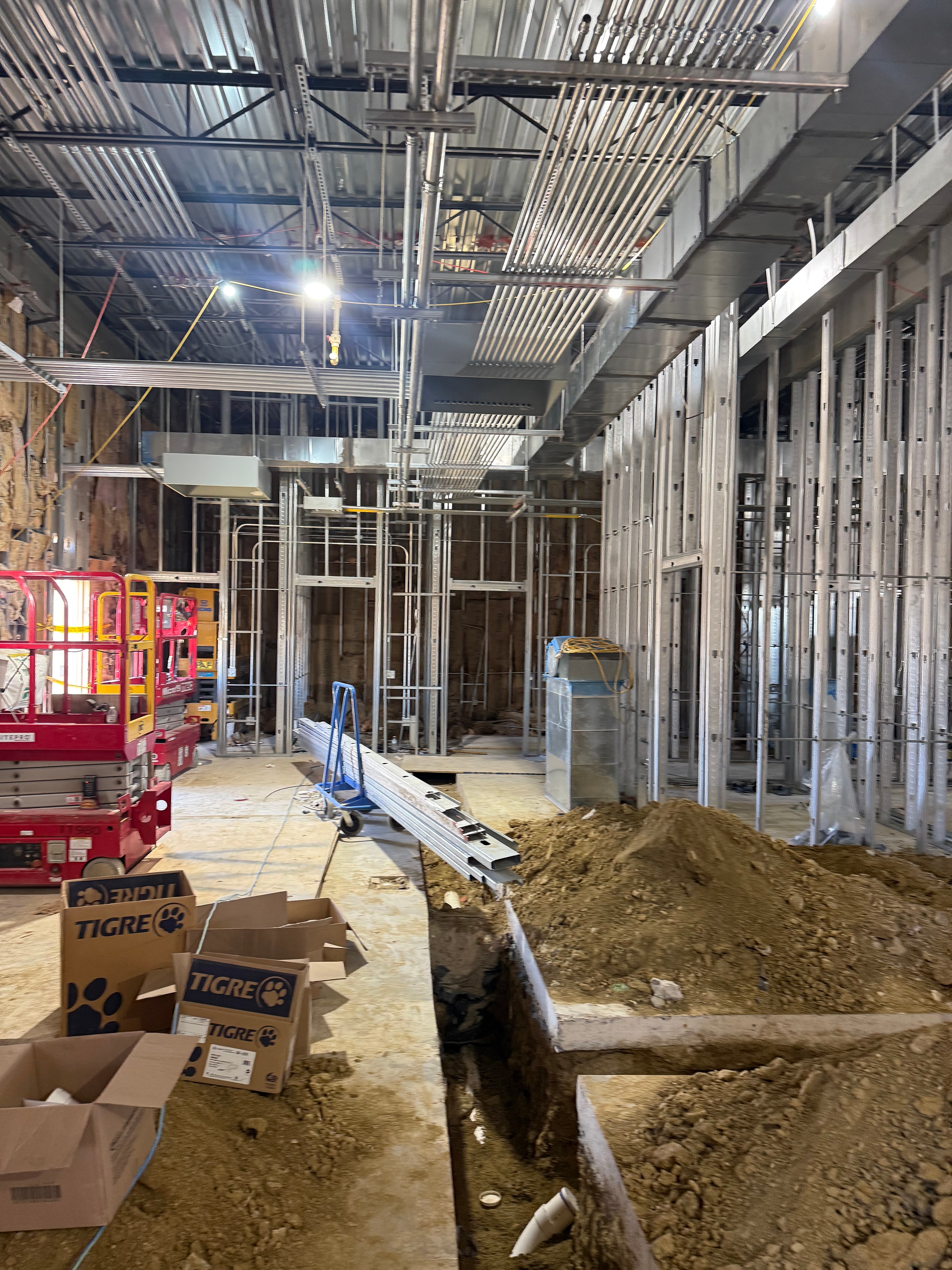 Laredo hospital addition — multi-level electrical infrastructure under construction
